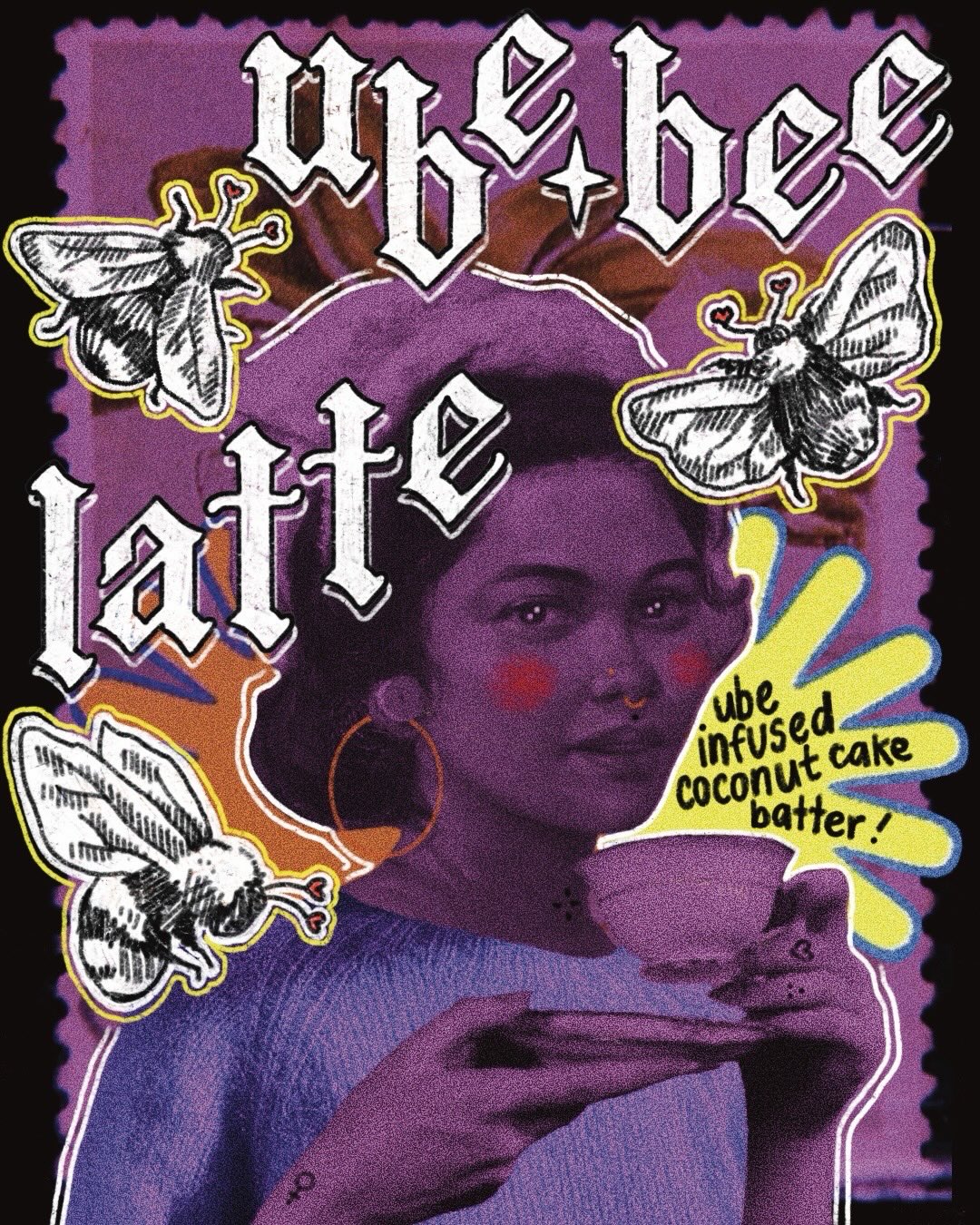 Madhouse Coffee artwork for an ube latte